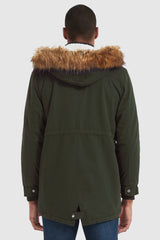 Orolay-Faux Fur Winter Parka Jacket- #color_Sea Turtle