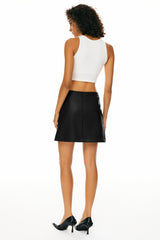 Orolay-Faux Leather Mini Skirts-Image 3 of Faux Leather Mini Skirts from Orolay - #Color_Ink