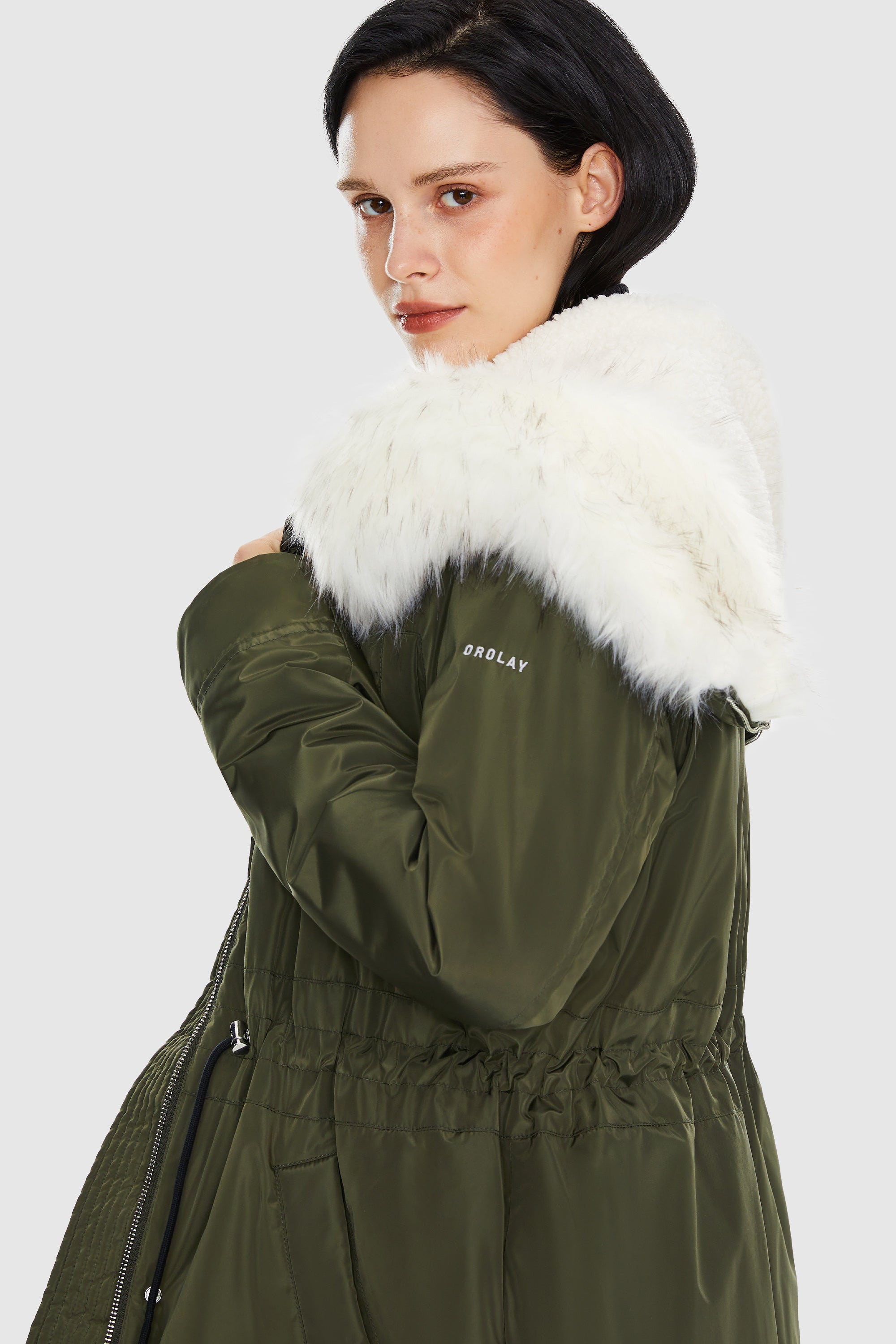 Orolay-Fleece Lined Hooded Winter Parka-#color_Rosin