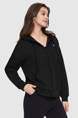 Orolay-Full-Zip Athletic Hoodie-Image 4 of Full-Zip Athletic Hoodie - #color_Ink