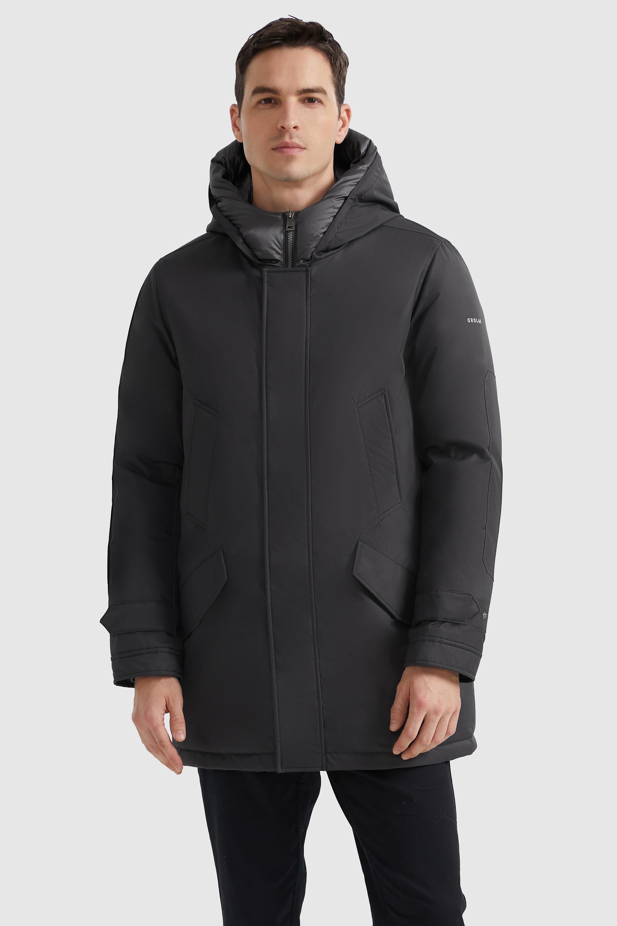 Orolay-Full-coverage Hooded Puffer Jacket-#color_Odyssey Gray