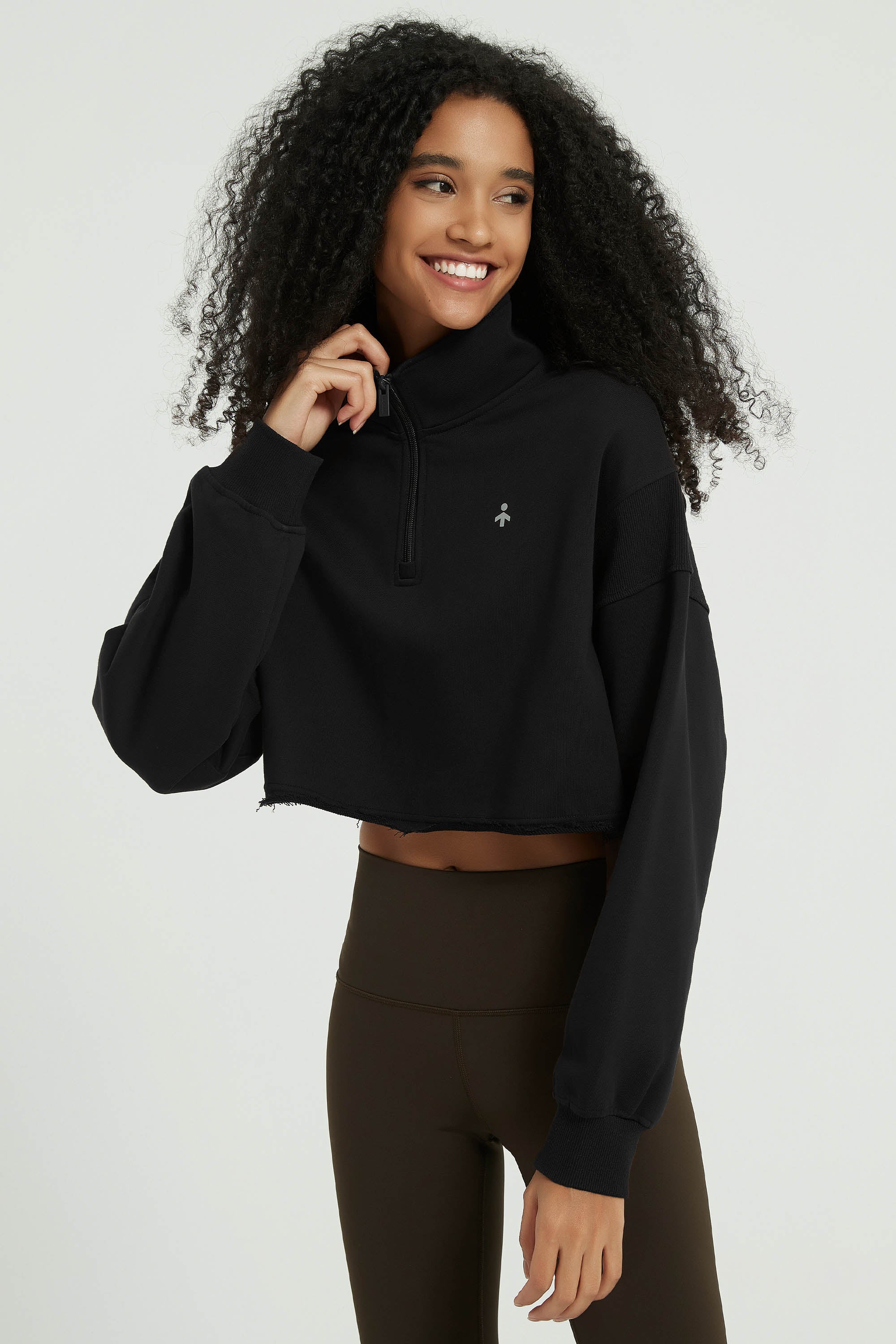 Orolay-Half-Zip-Crop-Sweatshirts-#color_Black