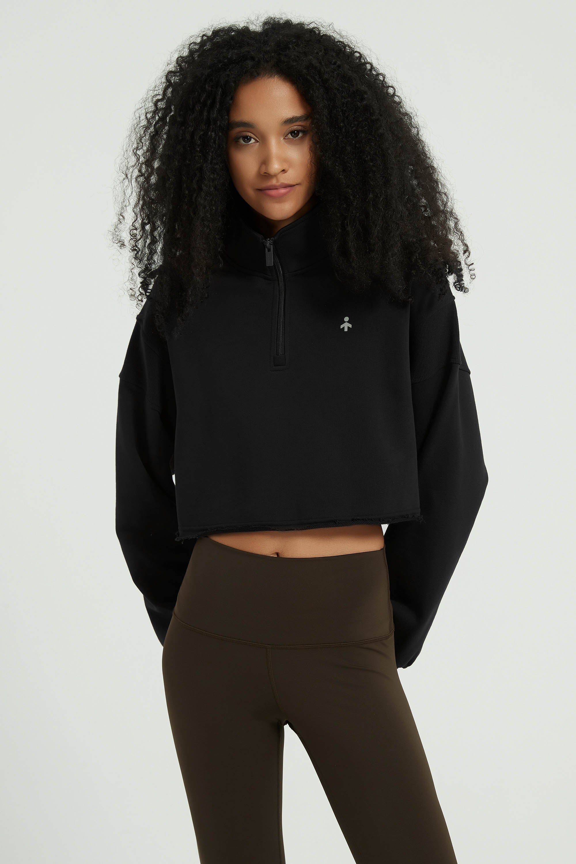 Orolay-Half-Zip-Crop-Sweatshirts-#color_Black