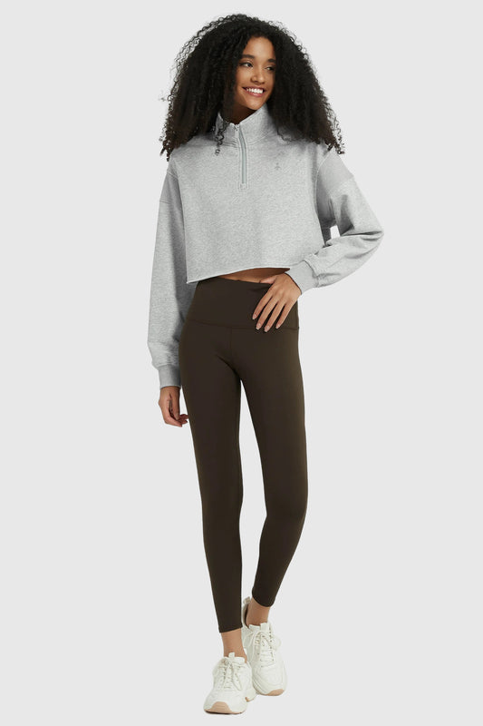 Orolay-Half-Zip-Crop-Sweatshirts-#color_Heather