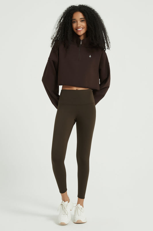 Orolay-Half-Zip-Crop-Sweatshirts-#color_Umber