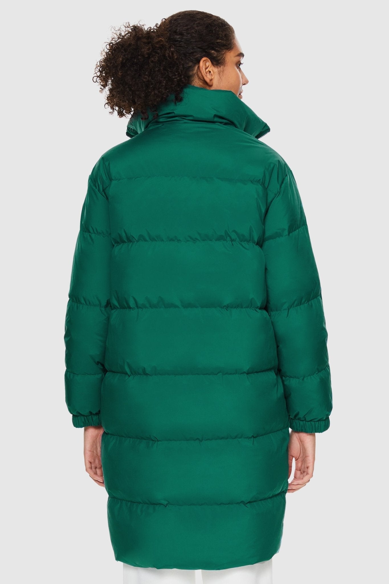 Orolay-High Collar Long-sleeve Puffer Jacket-High Collar Long - sleeve Puffer Jacket - Orolay, #color_Verdant Green