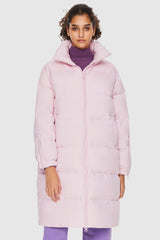 Orolay-High Collar Long-sleeve Puffer Jacket-High Collar Long - sleeve Puffer Jacket - Orolay, #color_Pink Marshmallow