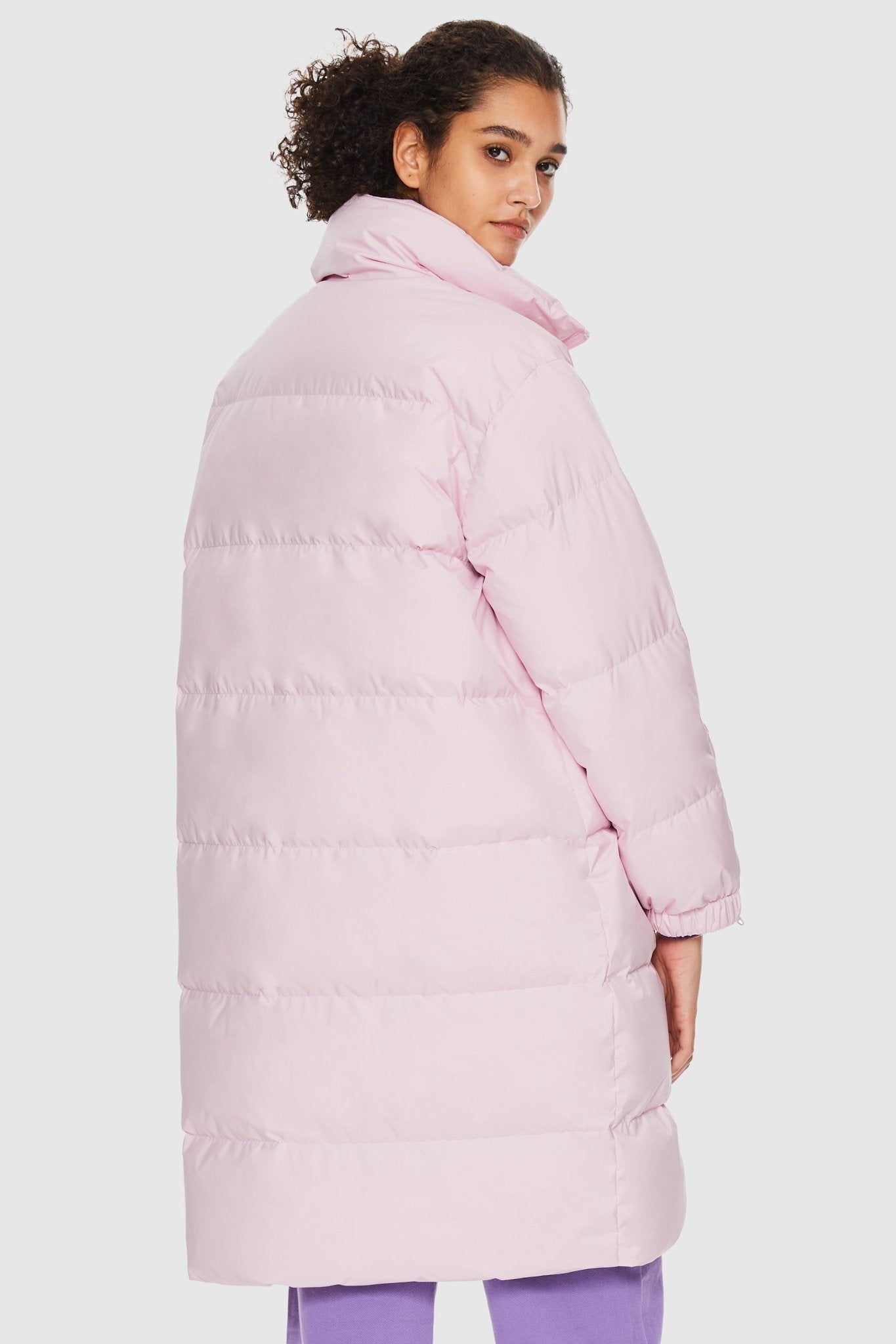 Orolay-High Collar Long-sleeve Puffer Jacket-High Collar Long - sleeve Puffer Jacket - Orolay, #color_Pink Marshmallow