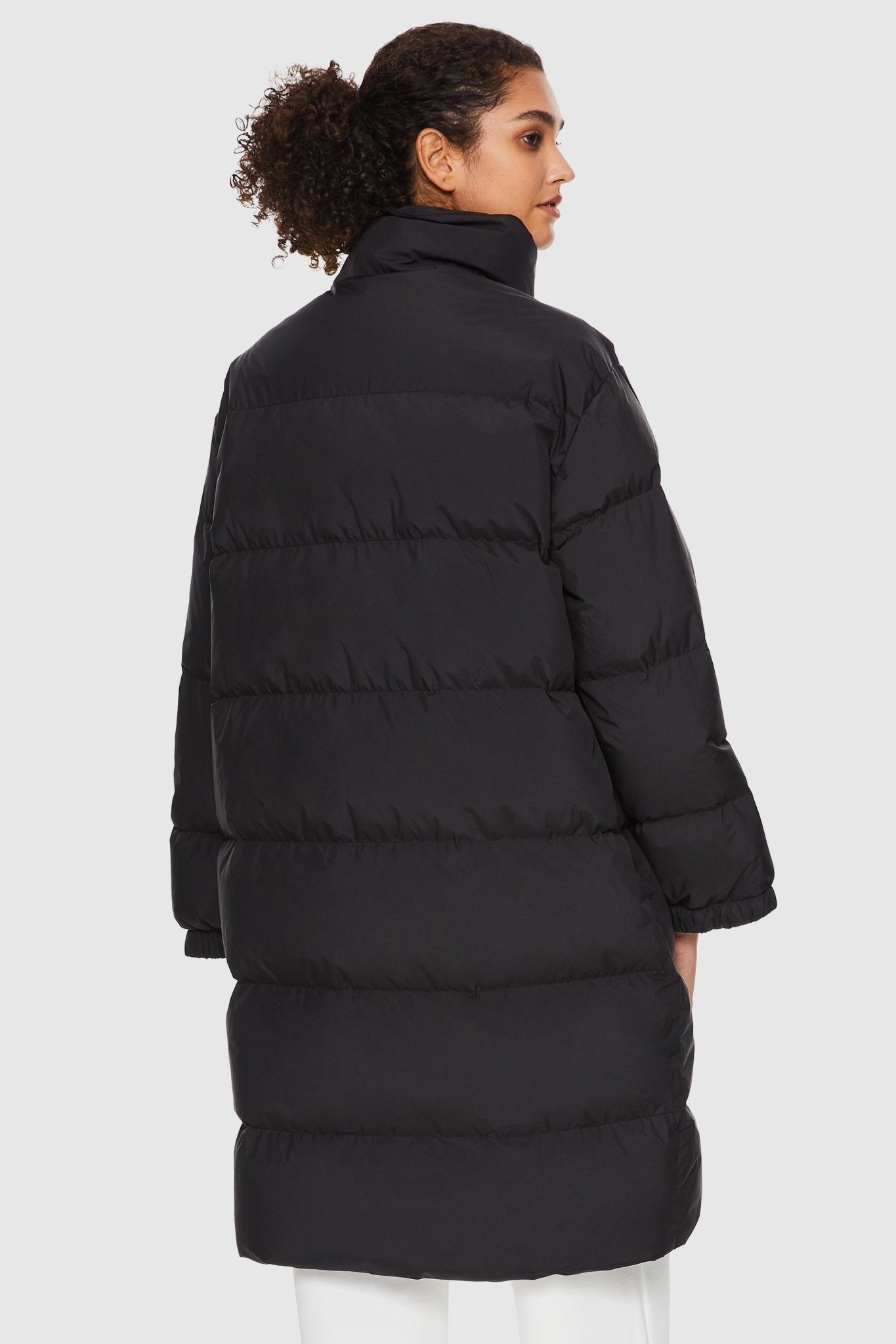 Orolay-High Collar Long-sleeve Puffer Jacket-High Collar Long - sleeve Puffer Jacket - Orolay, #color_Black