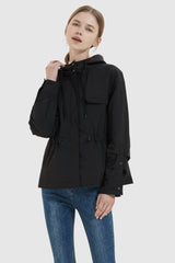 Orolay-Hooded Anorak Windbreaker-#color_Black