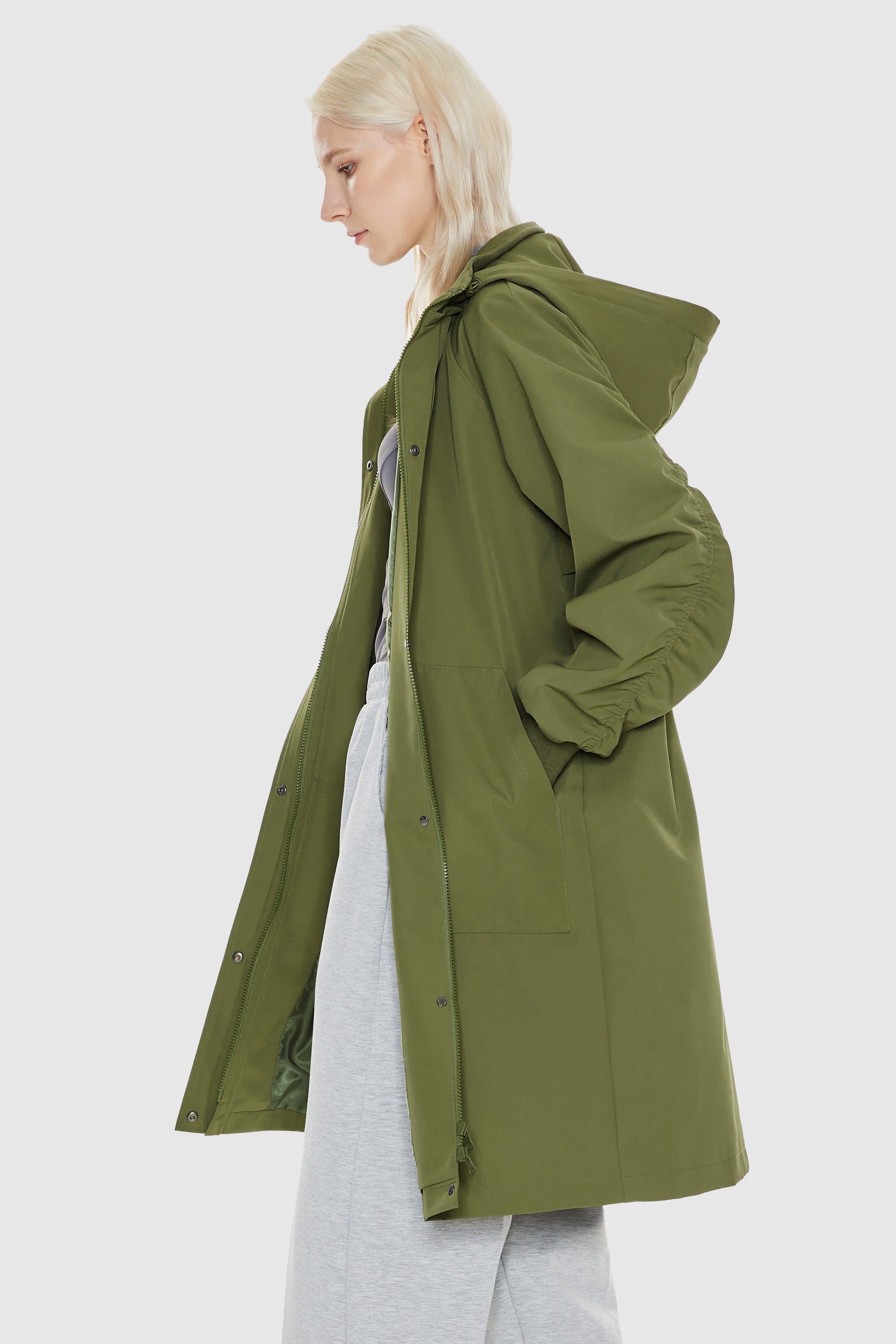 Orolay-Hooded Belted Trench-#color_Peat Moss