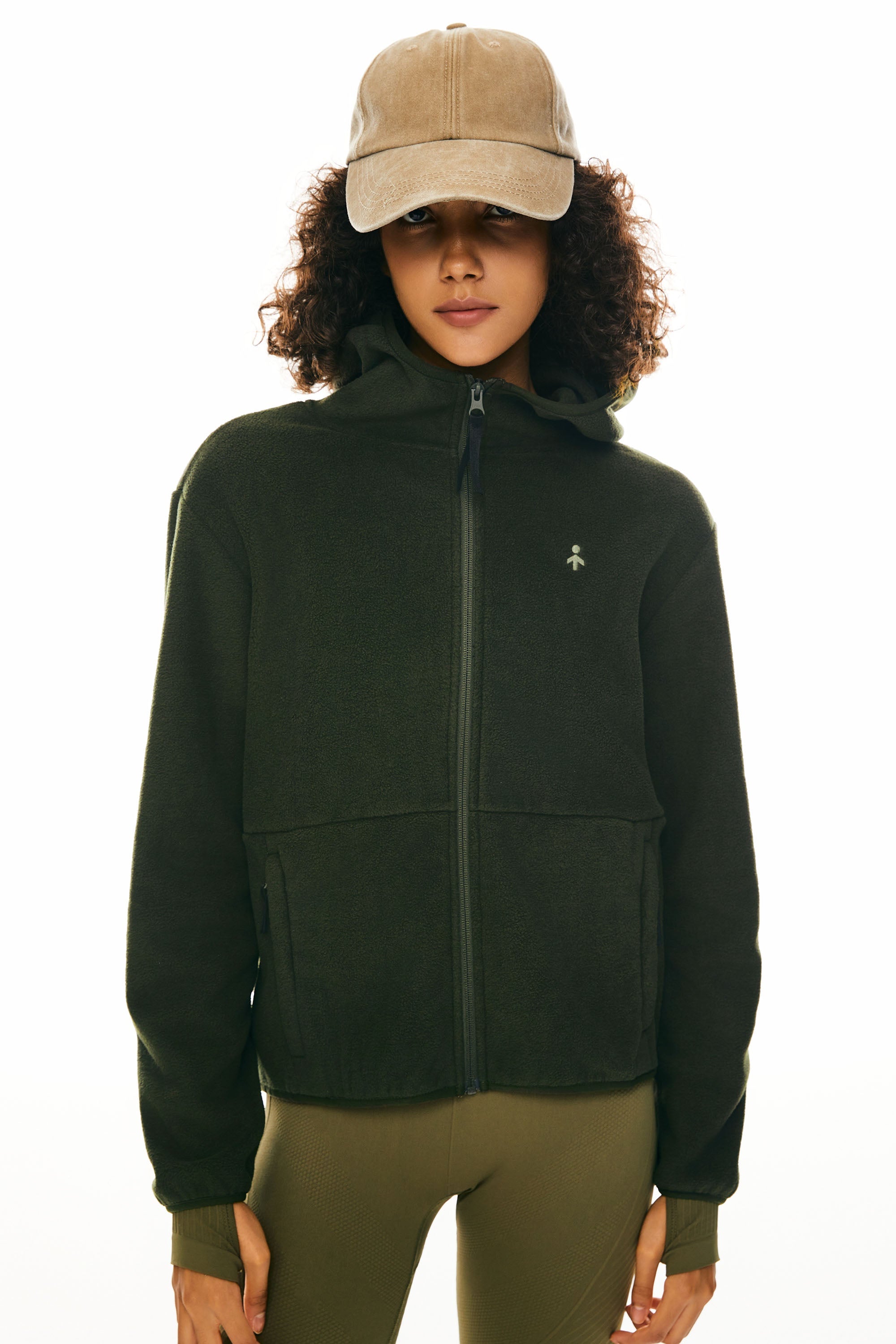 Orolay-Hooded Fleece Jacket- #color_Chive