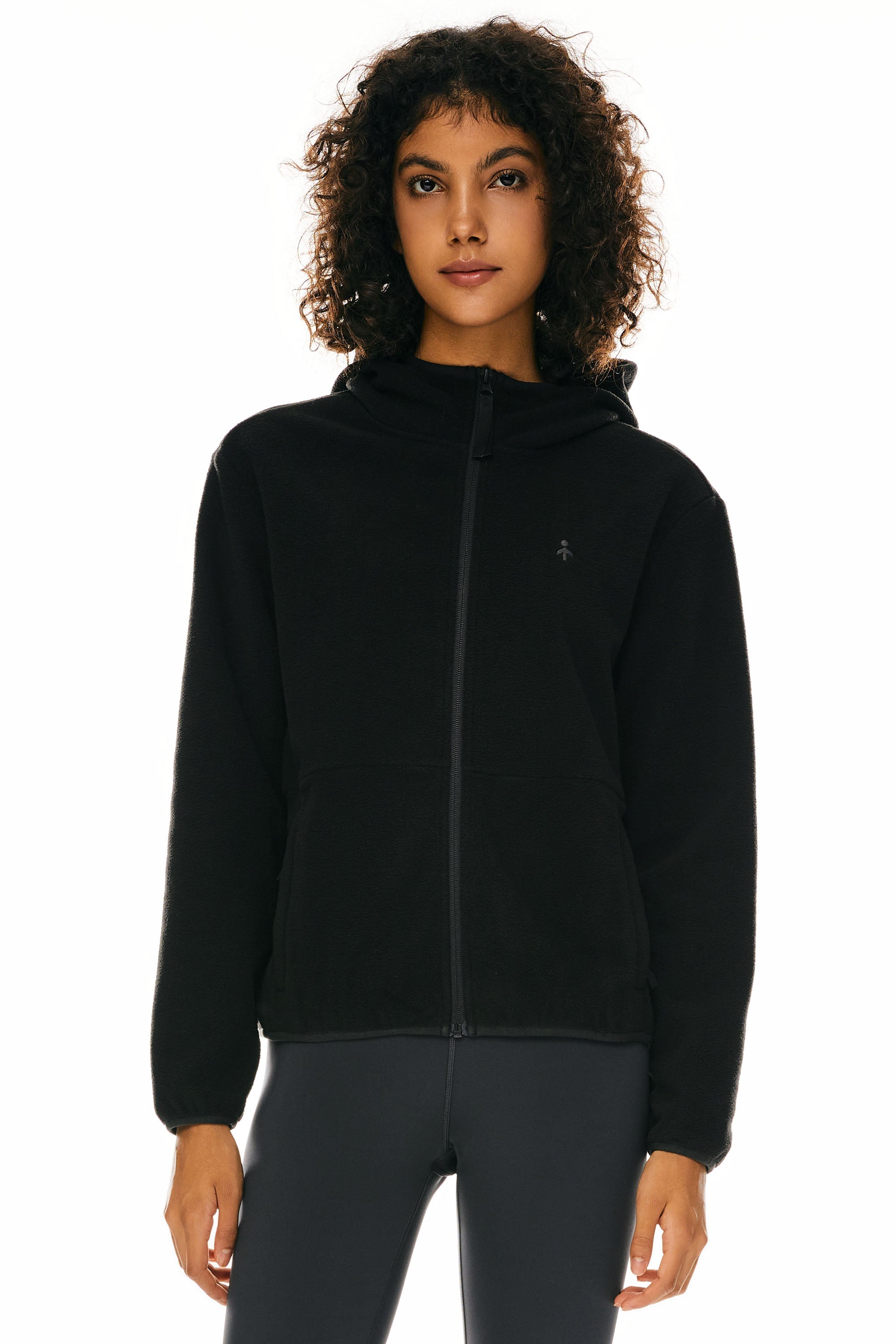 Orolay-Hooded Fleece Jacket-Image 2 of Hooded Fleece Jacket from Orolay - #color_Black