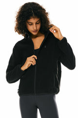 Orolay-Hooded Fleece Jacket-Image 4 of Hooded Fleece Jacket from Orolay - #color_Black