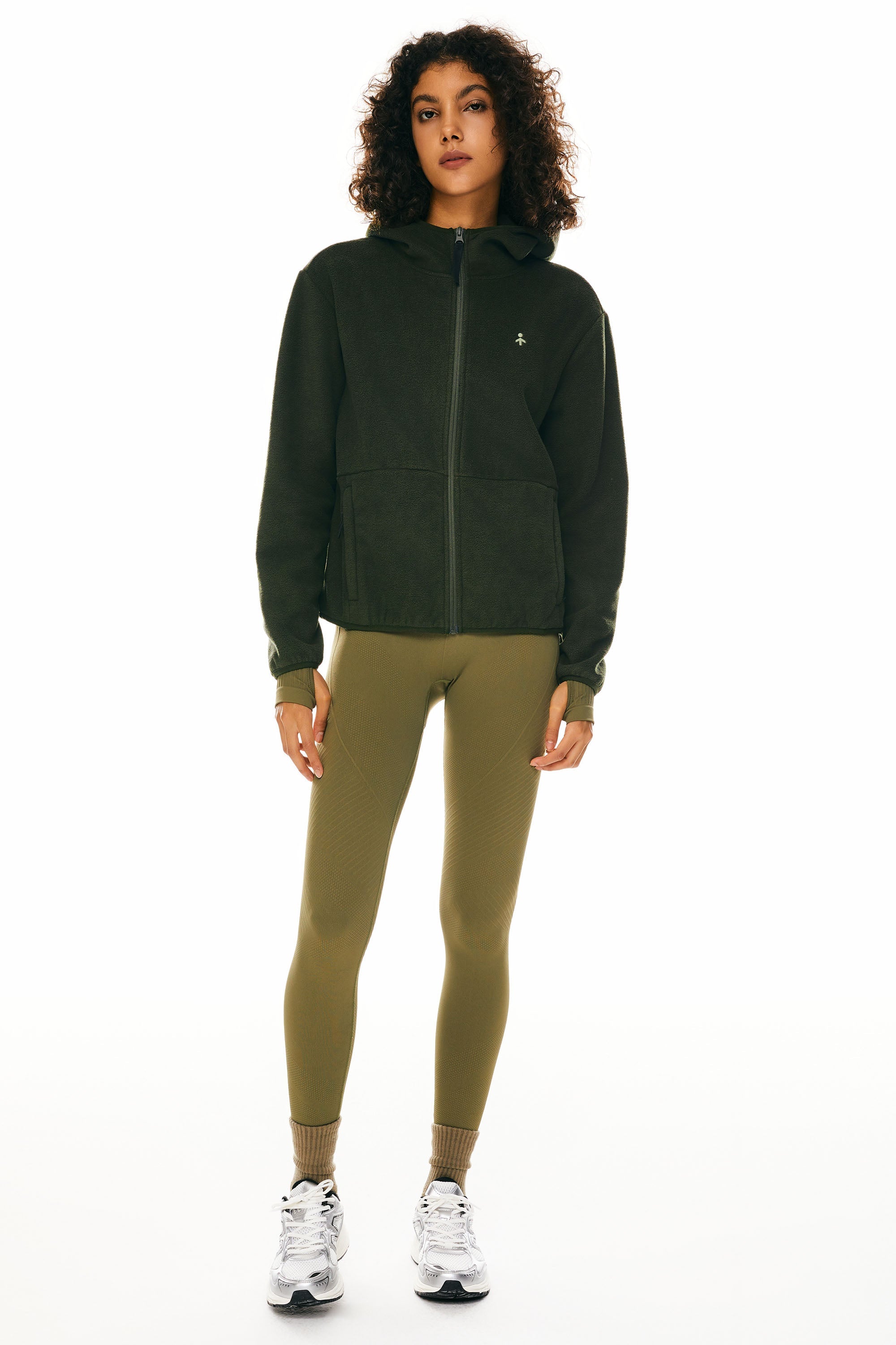 Orolay-Hooded Fleece Jacket- #color_Chive