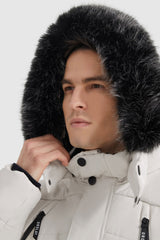 Orolay-Hooded Mountain Parka with Faux Fur-Hooded Mountain Parka with Faux Fur - Orolay, #color_White