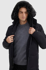 Orolay-Hooded Mountain Parka with Faux Fur-Hooded Mountain Parka with Faux Fur - Orolay, #color_Black