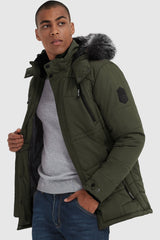 Orolay-Hooded Mountain Parka with Faux Fur-Hooded Mountain Parka with Faux Fur - Orolay, #color_Chive