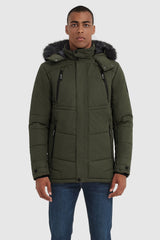 Orolay-Hooded Mountain Parka with Faux Fur-Hooded Mountain Parka with Faux Fur - Orolay, #color_Chive