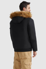 Orolay-Hooded Mountain Parka with Faux Fur-Hooded Mountain Parka with Faux Fur - Orolay, #color_Black