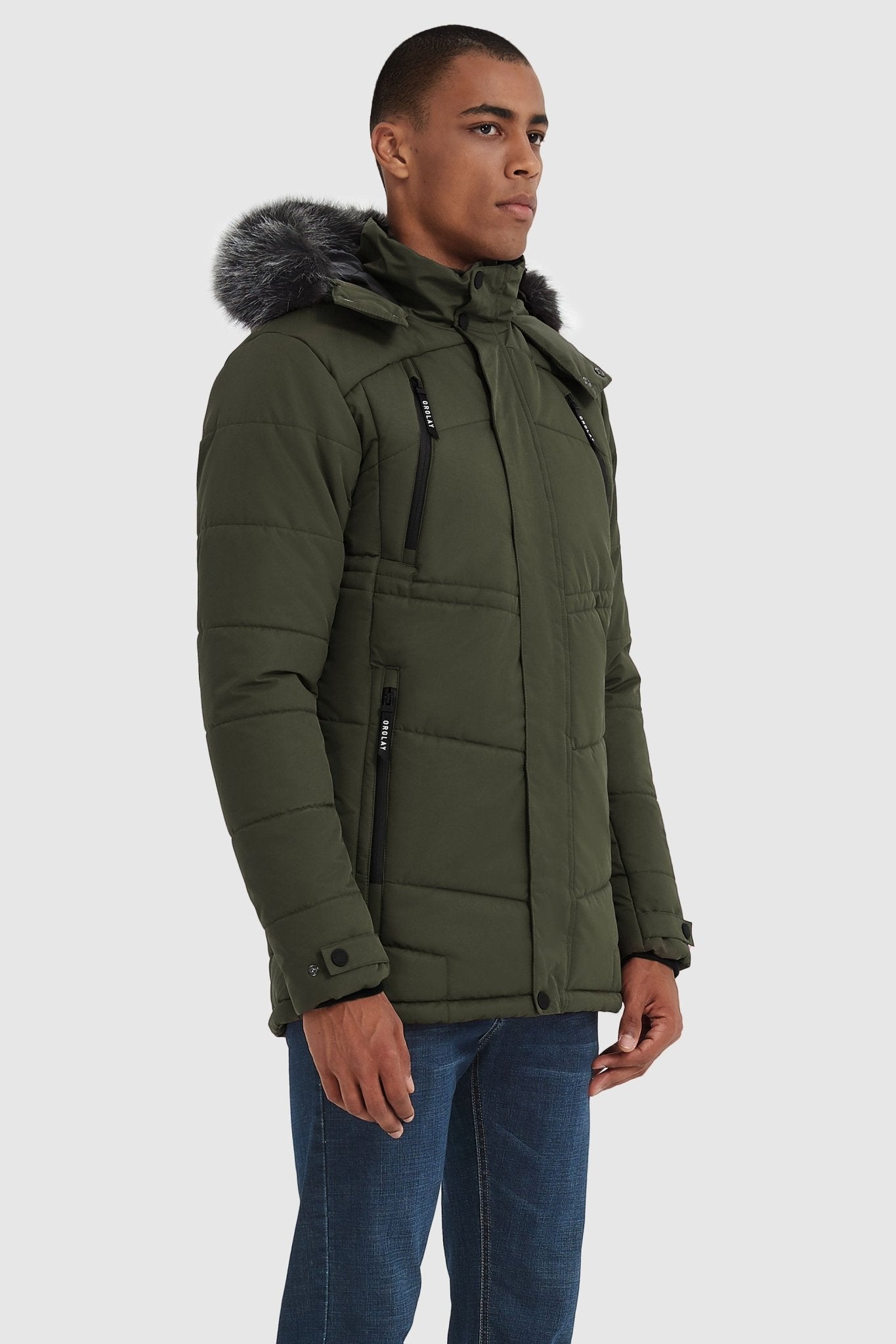 Orolay-Hooded Mountain Parka with Faux Fur-Hooded Mountain Parka with Faux Fur - Orolay, #color_Chive