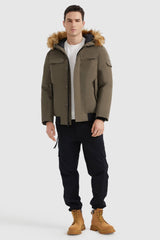 Orolay-Hooded Mountain Parka with Faux Fur-Hooded Mountain Parka with Faux Fur - Orolay, #color_Sepia