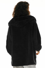 Orolay-Hooded Sherpa Jacket-Hooded Sherpa Jacket - Orolay, #color_Black