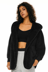 Orolay-Hooded Sherpa Jacket-Hooded Sherpa Jacket - Orolay, #color_Black