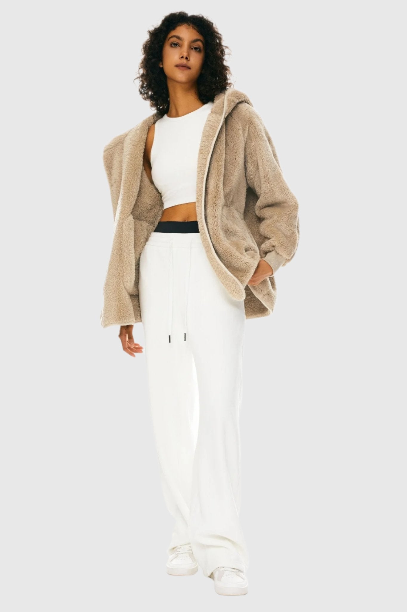 Orolay-Hooded Sherpa Jacket-Hooded Sherpa Jacket - Orolay, #color_Khaki