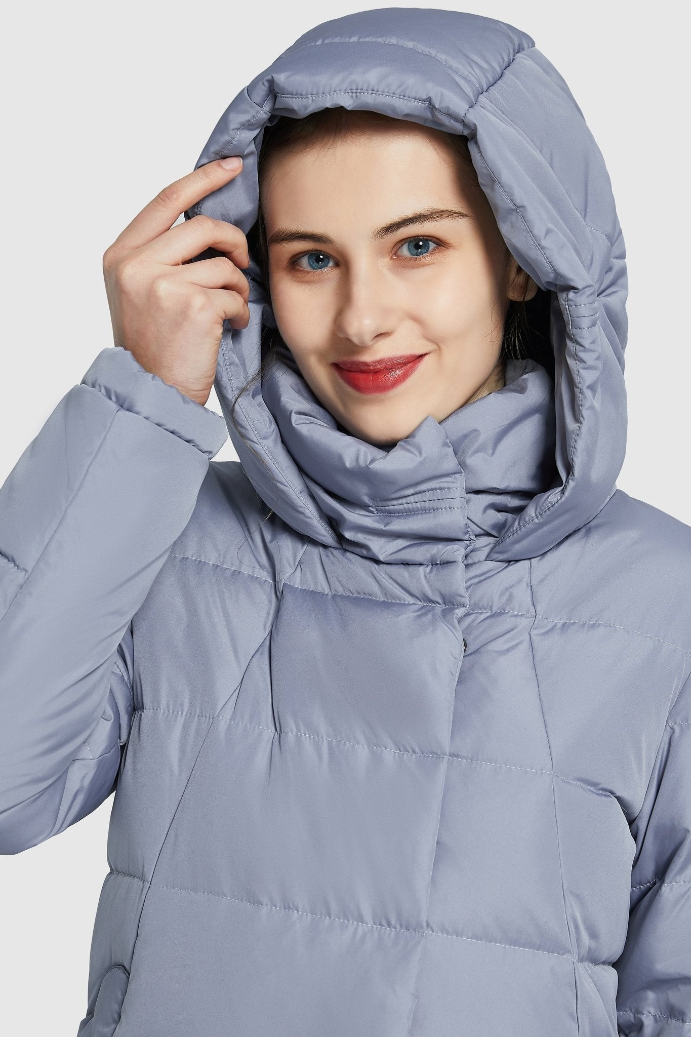 Orolay-Hooded Winter Two-Way Zipper Down Coat-Hooded Winter Two - Way Zipper Down Coat - Orolay, #color_Eventide