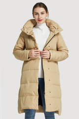 Orolay-Hooded Winter Two-Way Zipper Down Coat-Hooded Winter Two - Way Zipper Down Coat - Orolay, #color_Summer Melon