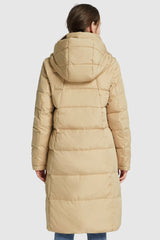 Orolay-Hooded Winter Two-Way Zipper Down Coat-Hooded Winter Two - Way Zipper Down Coat - Orolay, #color_Summer Melon