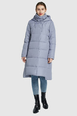 Orolay-Hooded Winter Two-Way Zipper Down Coat-Hooded Winter Two - Way Zipper Down Coat - Orolay, #color_Eventide