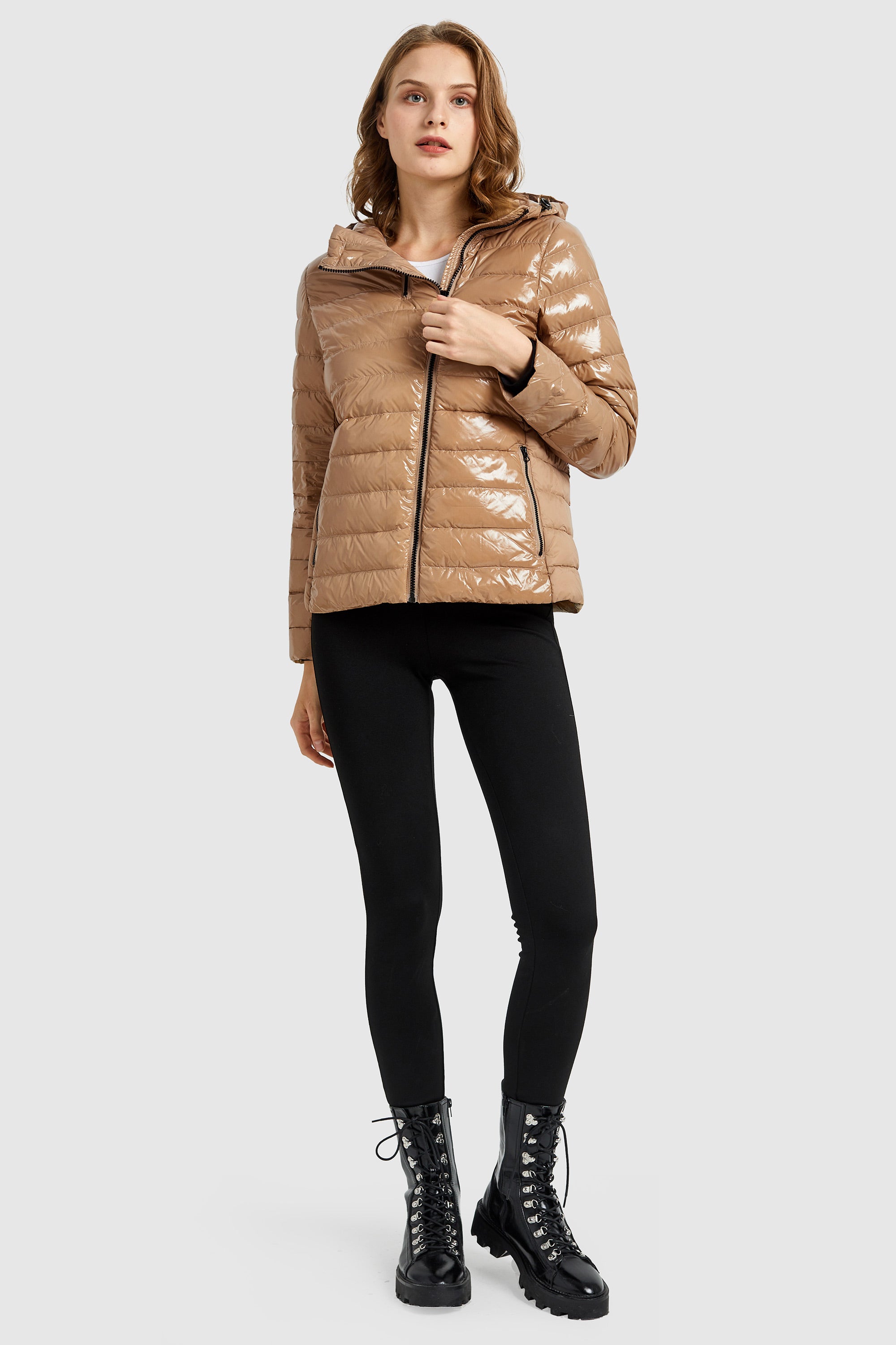 Orolay-Inclined Zipper Sporty Winter Coat-#color_Sand