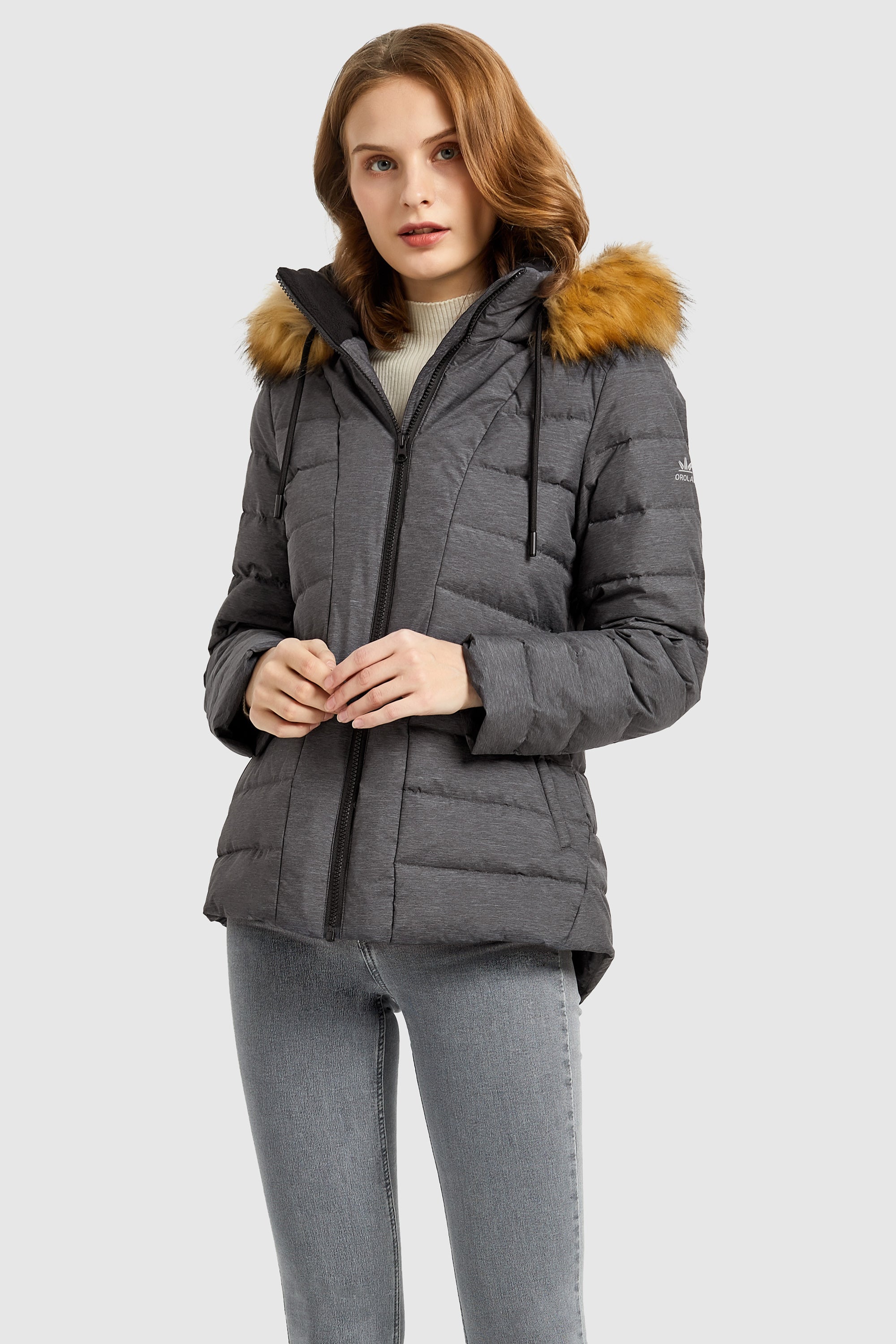 Orolay-Inner Pocket Snap Puffer Jacket-#color_Quiet Shade