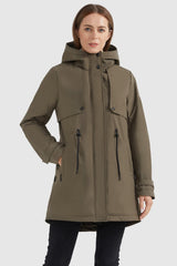 Orolay-Insulated Drawstring Waist Puffer Jacket-Insulated Drawstring Waist Puffer Jacket - Orolay, #color_Sepia