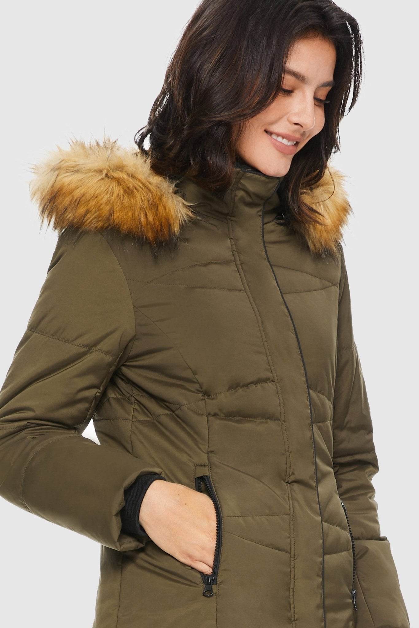 Orolay-Insulated Jacket Zip-up Winter Coat-Insulated Jacket Zip - up Winter Coat - Orolay, #color_Breen