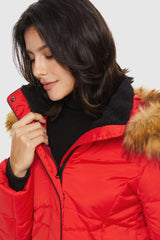 Orolay-Insulated Jacket Zip-up Winter Coat-Insulated Jacket Zip - up Winter Coat - Orolay, #color_Fiery Red