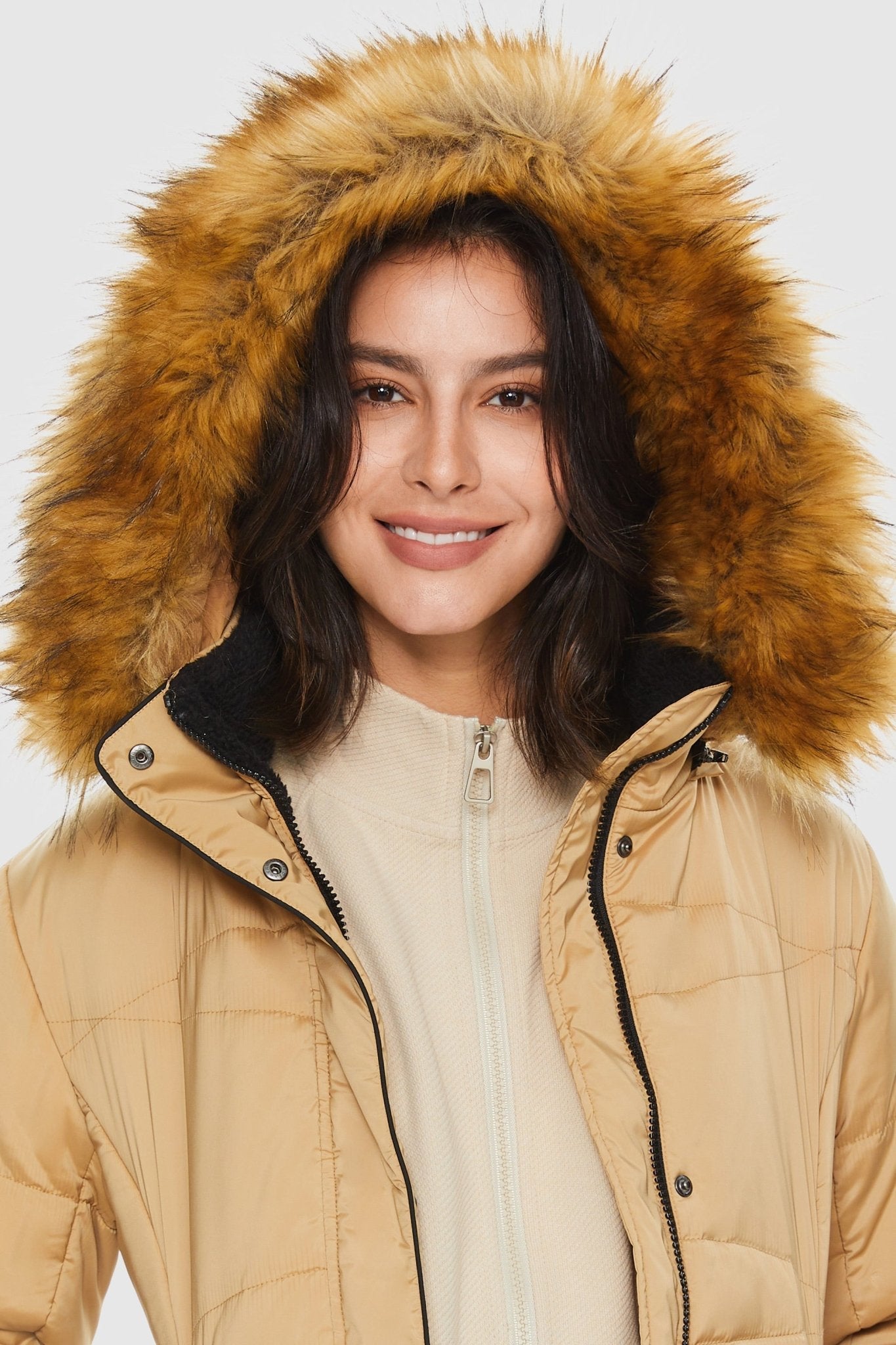 Orolay-Insulated Jacket Zip-up Winter Coat-Insulated Jacket Zip - up Winter Coat - Orolay, #color_Sand