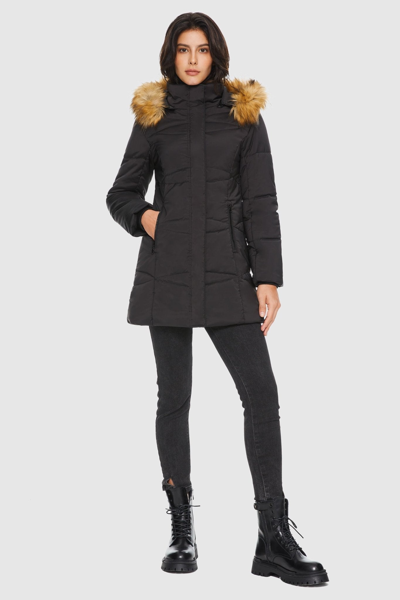 Orolay-Insulated Jacket Zip-up Winter Coat-Insulated Jacket Zip - up Winter Coat - Orolay, #color_Black