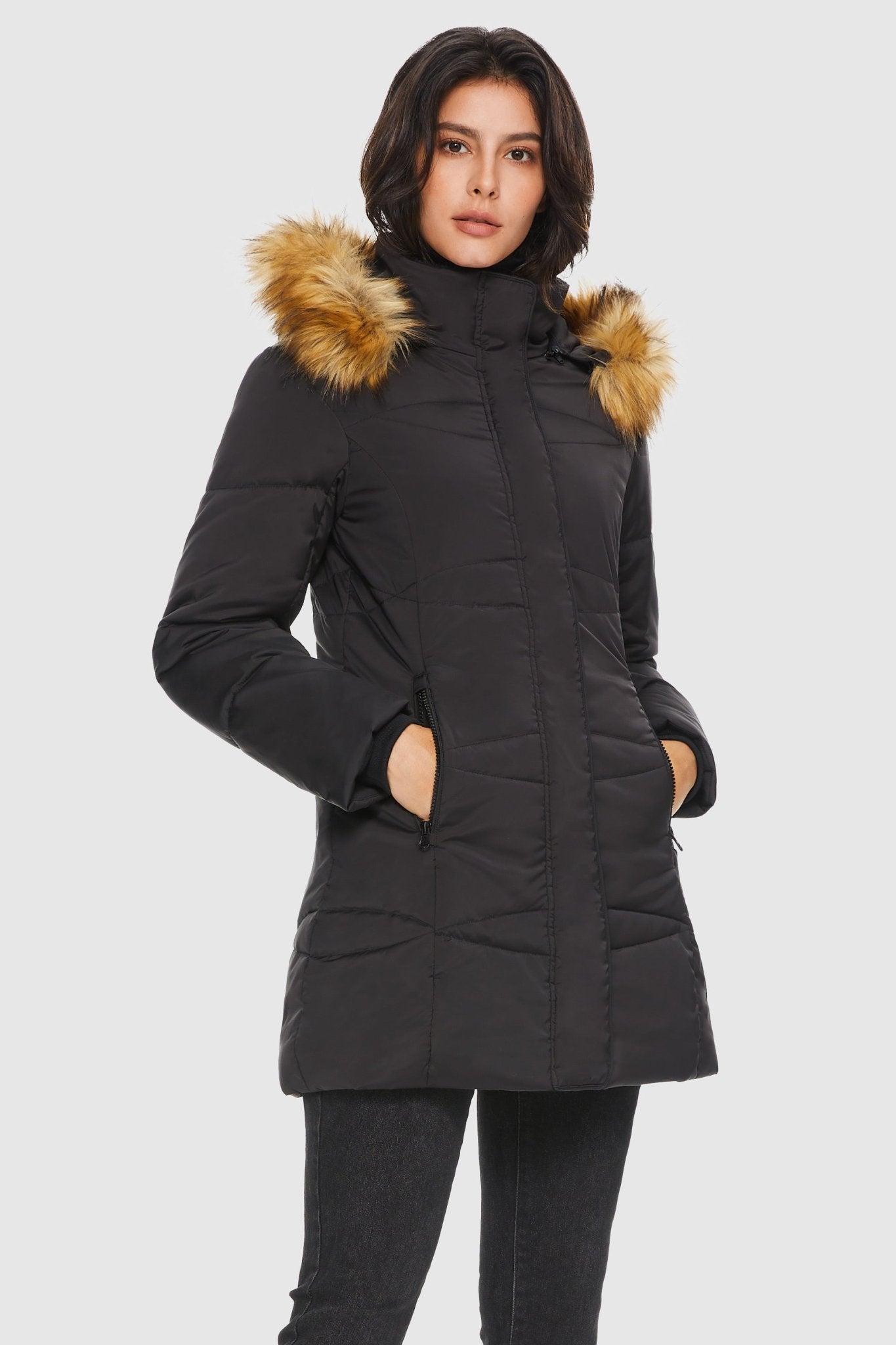 Orolay-Insulated Jacket Zip-up Winter Coat-Insulated Jacket Zip - up Winter Coat - Orolay, #color_Black