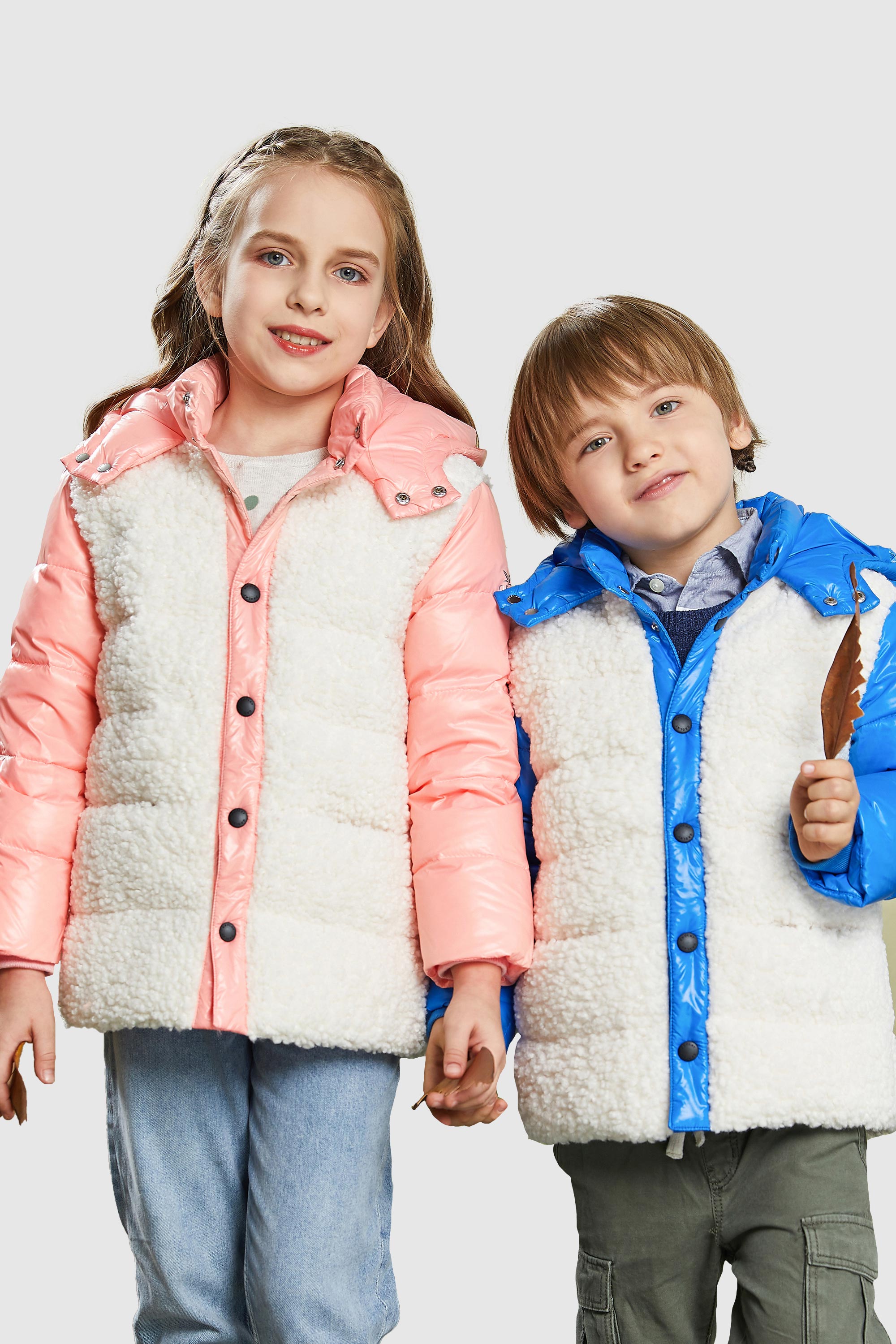 Orolay-Kids Fleece Down Jacket-#color_Seashell Pink