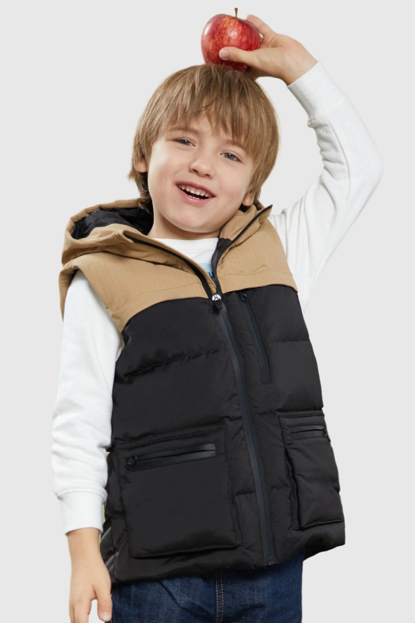 Orolay-Kids Thickened Down Vest-Kids Thickened Down Vest - Orolay, #color_Black