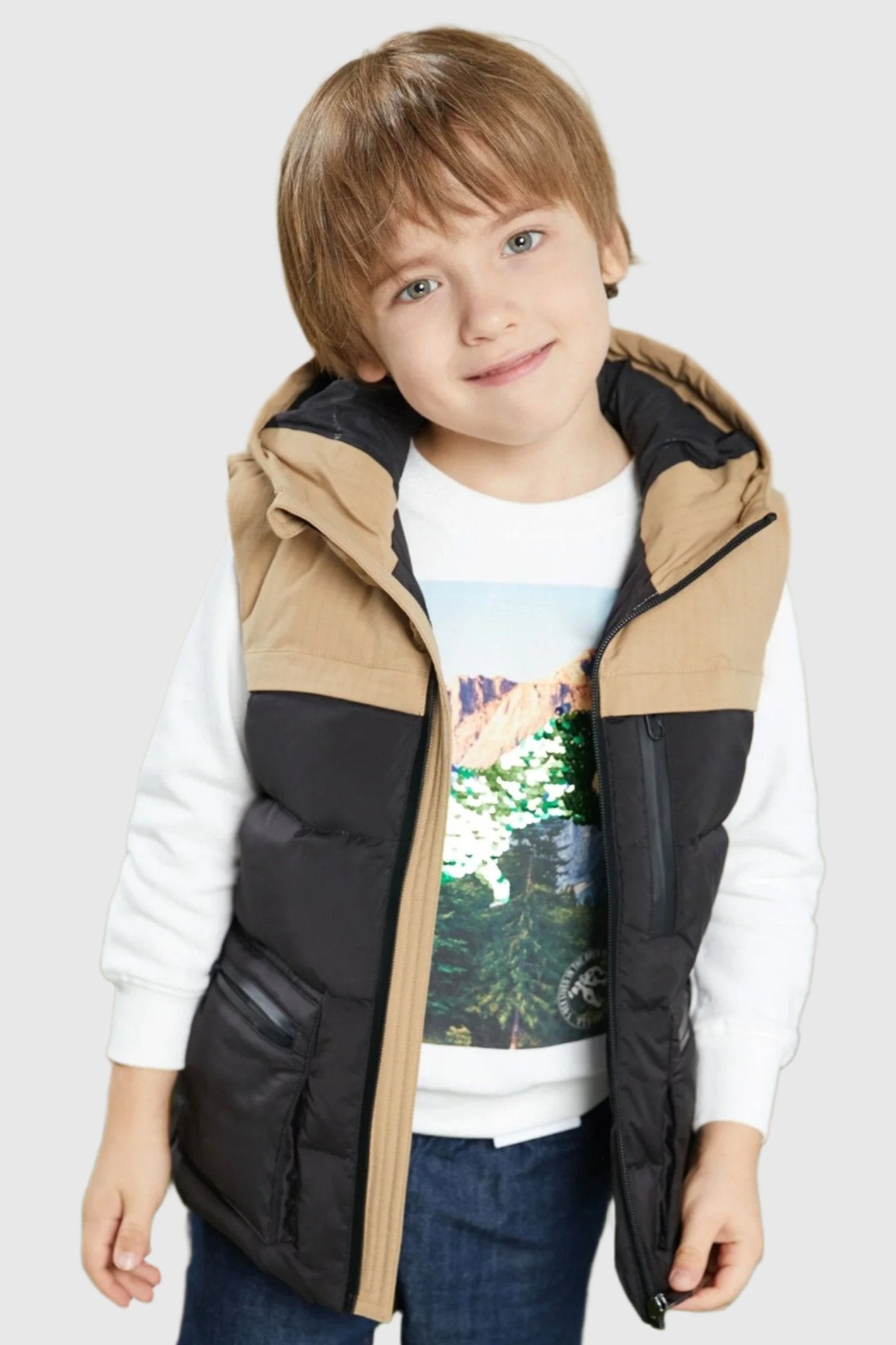 Orolay-Kids Thickened Down Vest-Kids Thickened Down Vest - Orolay, #color_Black