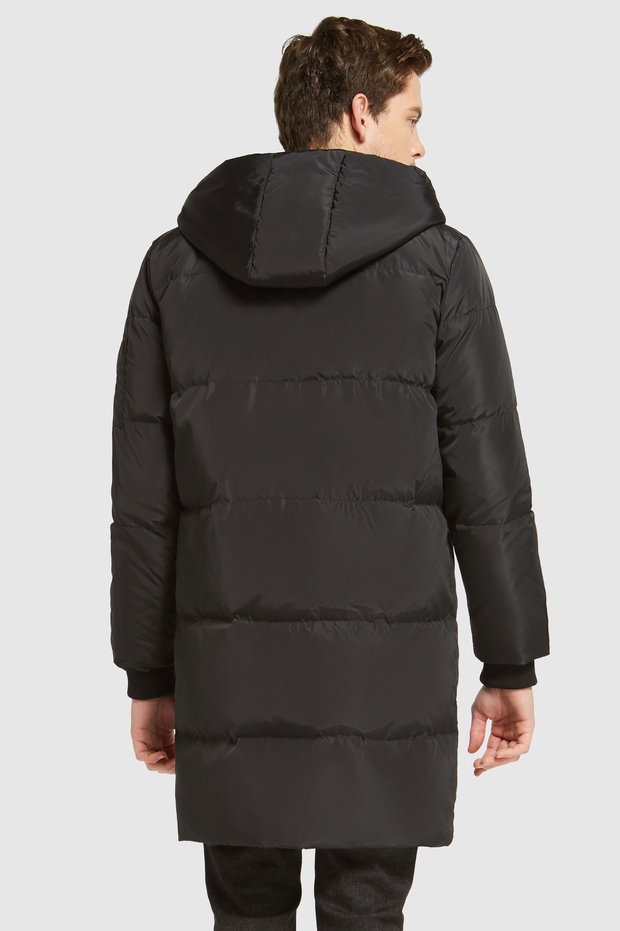 Orolay-Knee Length Winter Thickened Down Jacket-#color_Black