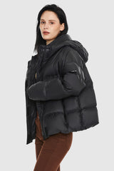 Orolay-Lightweight Cropped Down Coat-#color_Black