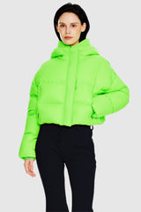 Orolay-Lightweight Cropped Puffer Jacket-#color_Sharp Green