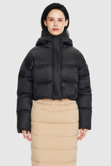 Orolay-Lightweight Cropped Puffer Jacket-#color_Black