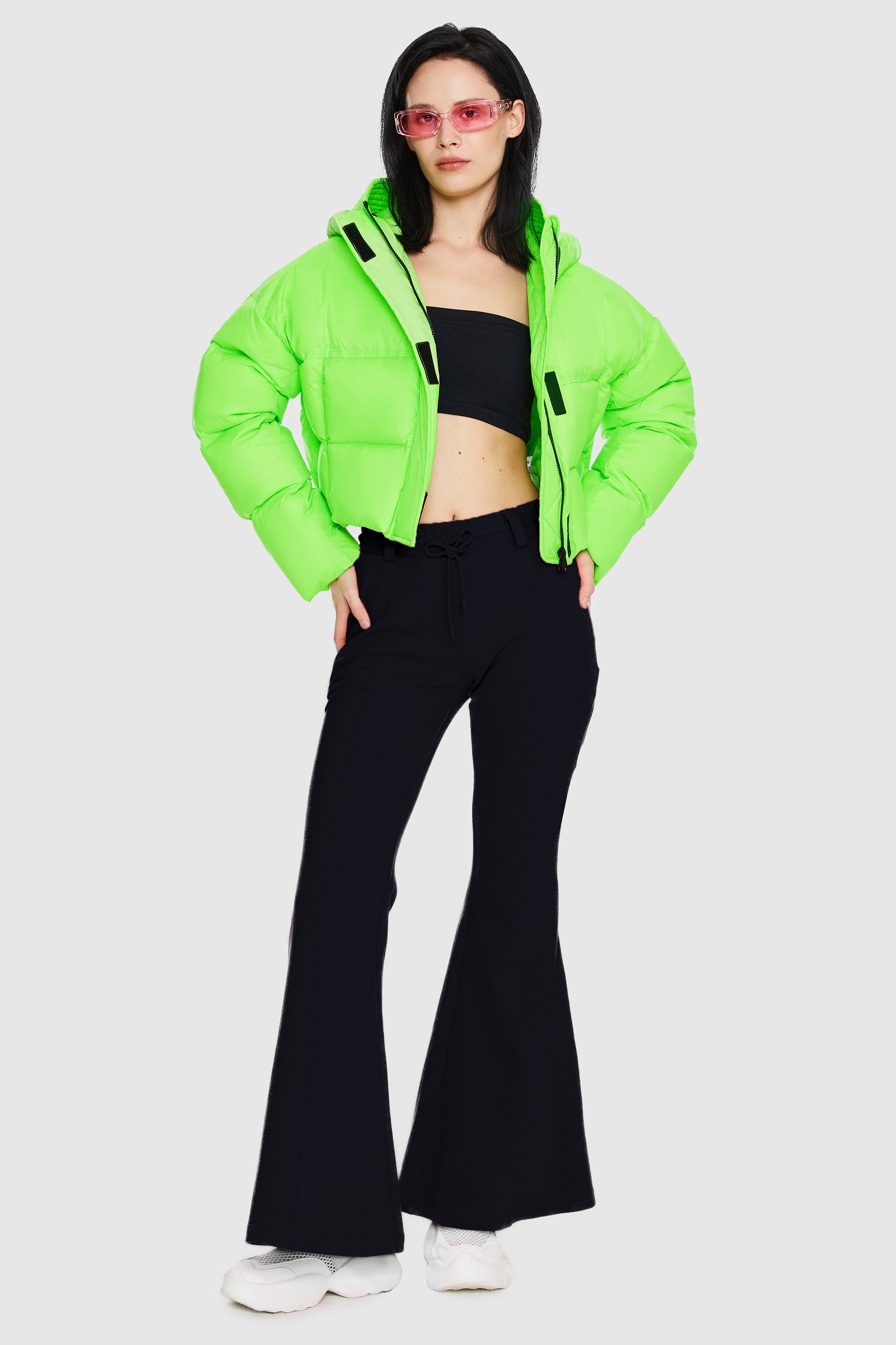 Orolay-Lightweight Cropped Puffer Jacket-#color_Sharp Green