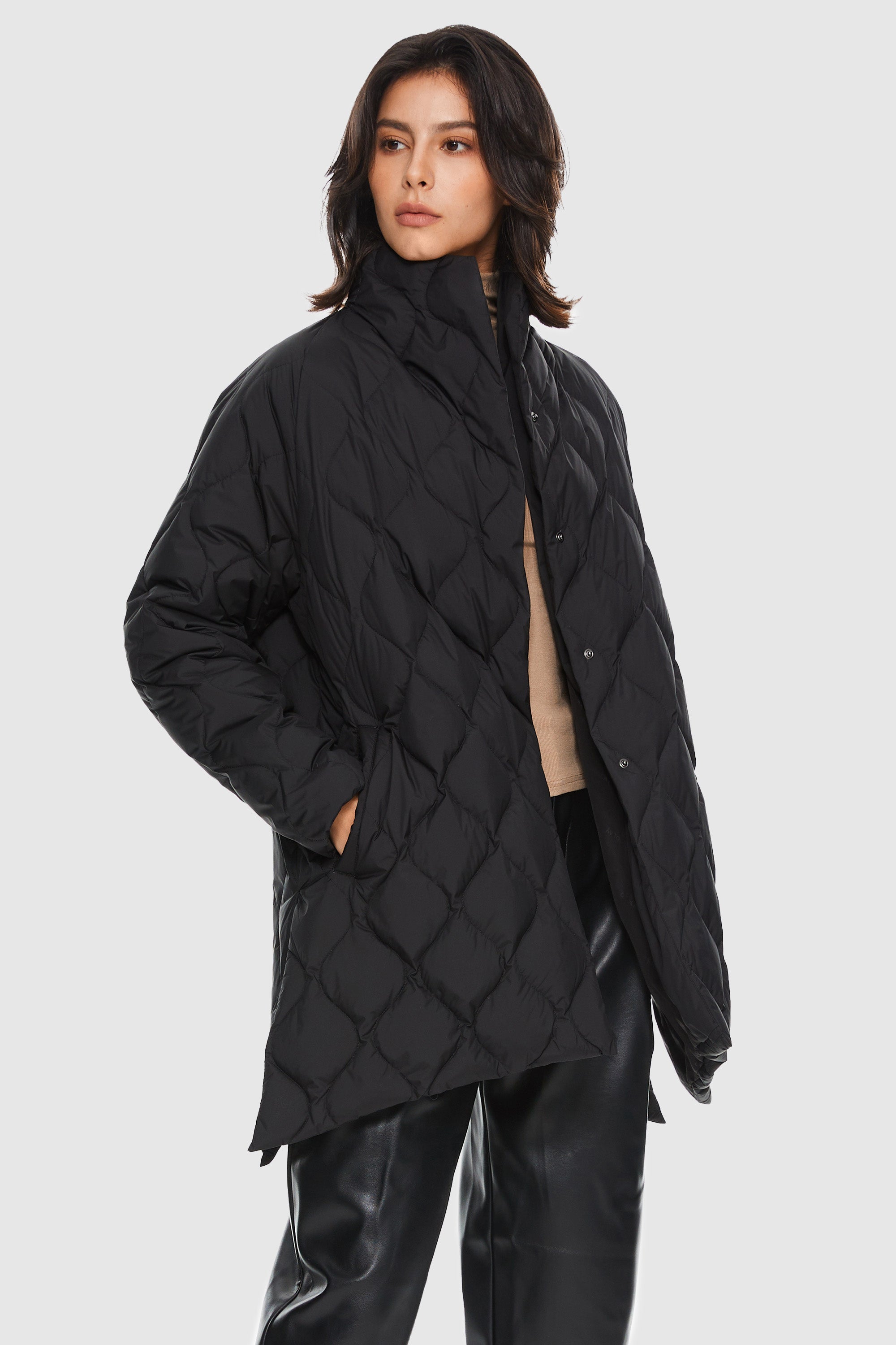 Orolay-Lightweight Long-Sleeve Puffer Jacket-#color_Black